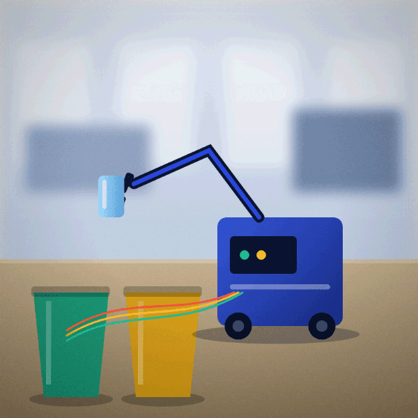 A robotic arm built to sort waste