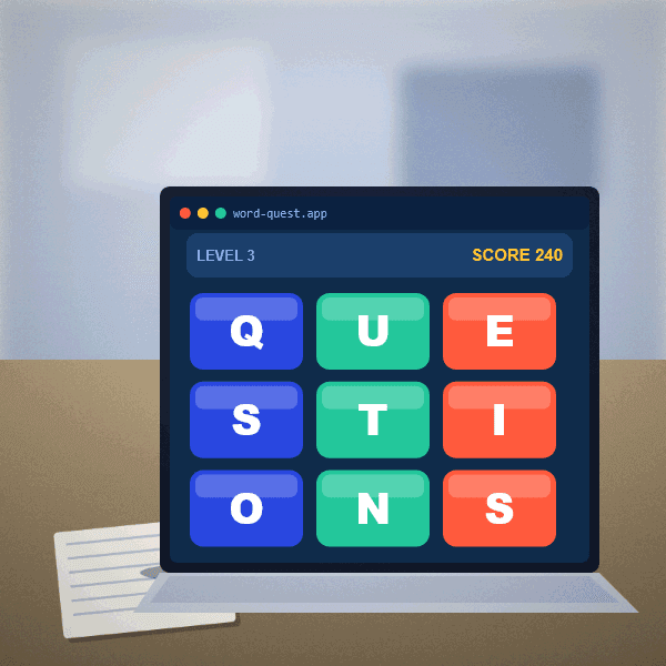 A screenshot of a student-built spelling game
